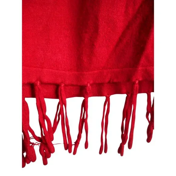 Red Knit Sweater fringe edge rayon blend Sz 2x Notations Woman - Picture 6 of 9